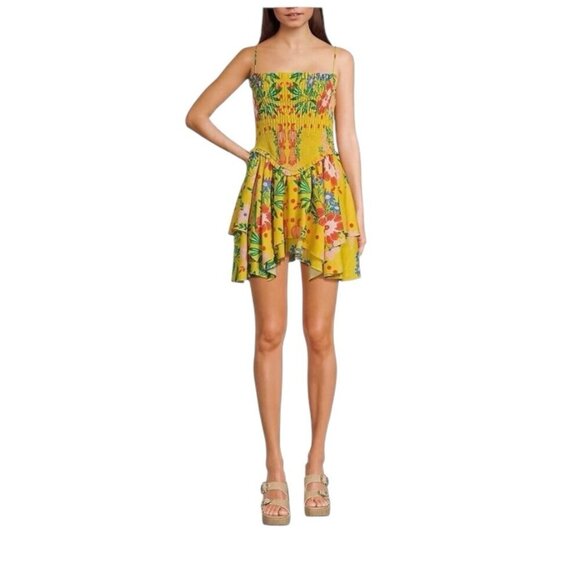 Chelsea & Violet Dresses & Skirts - Chelsea & Violet Sleeveless Smocked Yvette Mini Dress L Floral Resortwear NWT